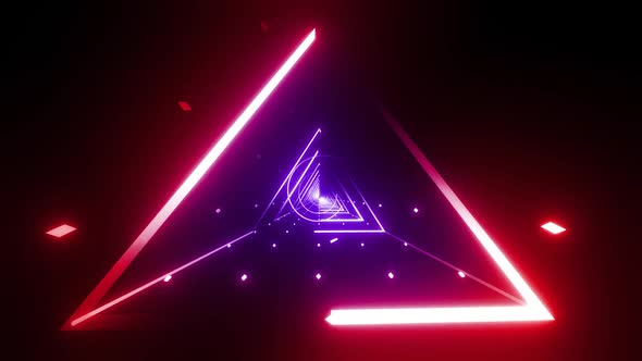 Triangle Neon Stroke Tunnels 4k