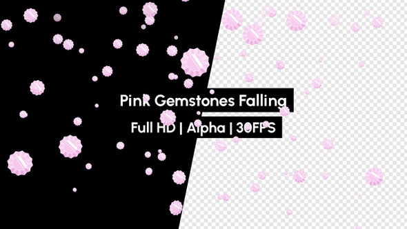 Pink Crystals Precious Gemstones Falling with Alpha
