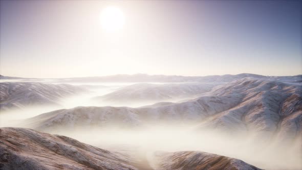 Mountain Landscape with Deep Fog at Morning