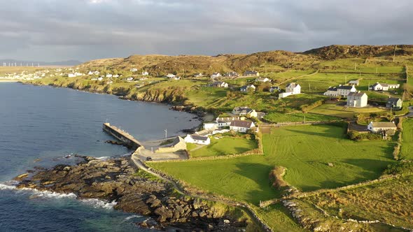 Aerial View of Portnoo Harbour in County Donegal Ireland