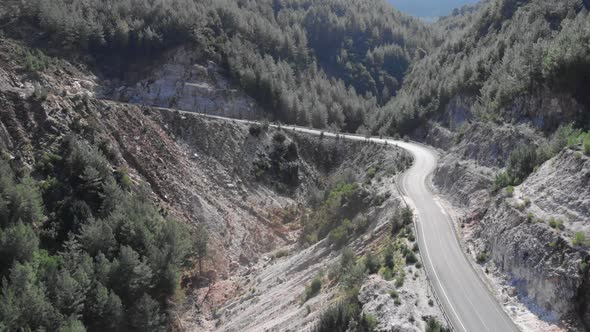 Empty car road in mountains