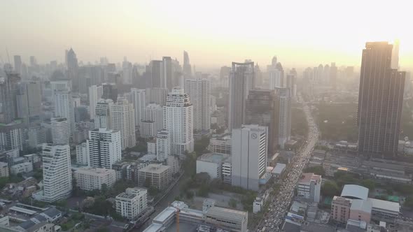 Asoke and Petchaburi Aerial Footage in Bangkok, Thailand