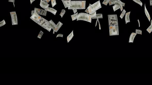 Falling Dollar Bills Transition 4K