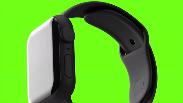 Apple watch in black that are buttoned are made in abstraction