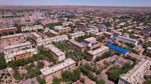 Drone View of the Small Town of Balkhash