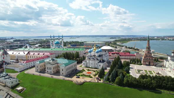 Aerial view of the Kazan Kremlin in summer.