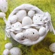 Easter White Dotted Eggs in the Nest and Spring Yellow Grass - VideoHive Item for Sale