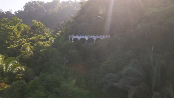 Old, abandoned hotel El Miro on the lush mountainside near Jaco on the Central Pacific Coast of Cost