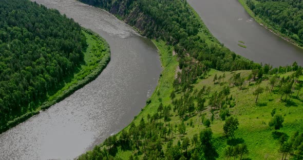 Flying Over the Bend of the River