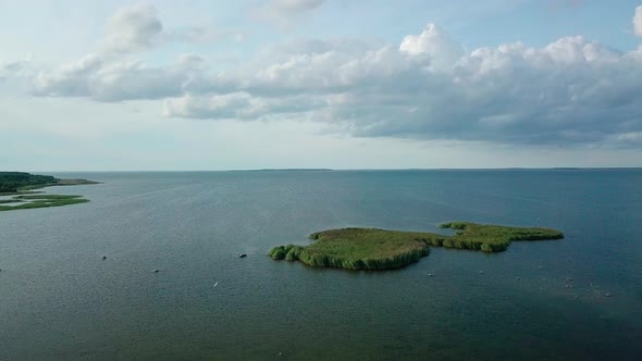 Drone shot at the coast of the Estonian island Saaremaa.