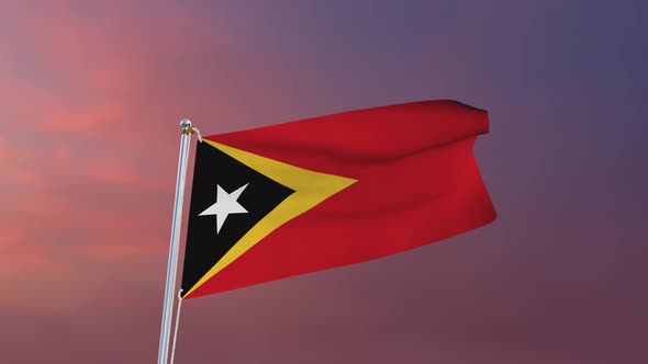 Flag Of Timor Leste Waving 4k