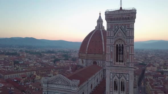 Aerial View on the City and Cathedral of Santa Maria Del Fiore