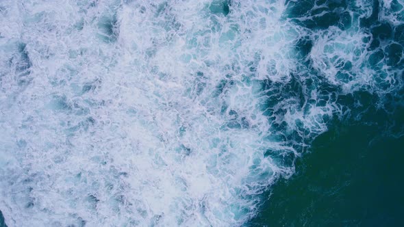 Aerial view water surface and crystal water wave