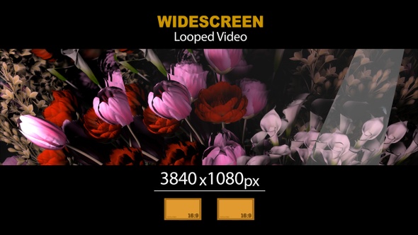 Widescreen Bouquet Flowers Reflex 01