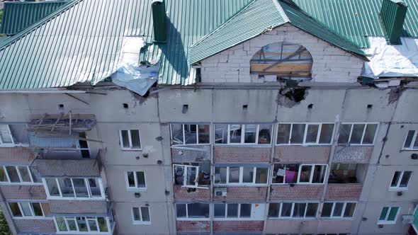 Ukraine Makariv  Abandoned Building During the War