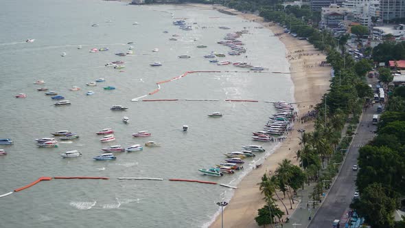 Time lapse of beautiful Pattaya city around sea ocean bay in Thailand