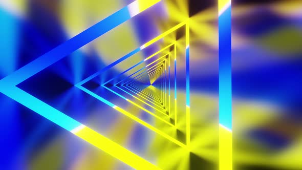 Ukraine Colors Triangle Vj Loop Background 4K