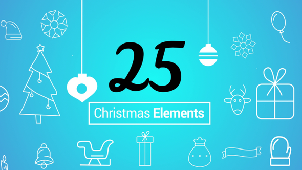 25 Christmas Outlined Icons