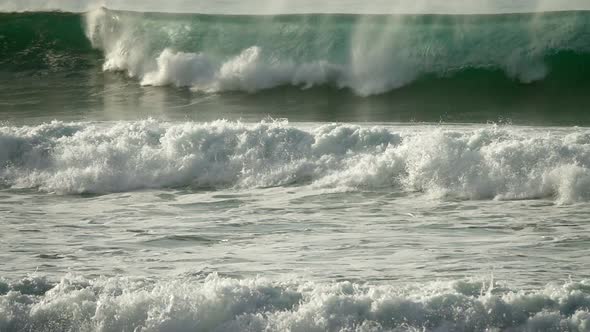 Big Stormy Ocean Wave, Slow Motion