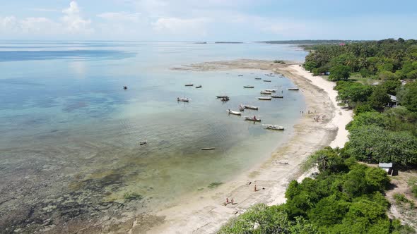 Zanzibar Tanzania  Boats on Ocean Water Near the Shore