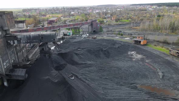 Aerial Flight Over the Coal Mine