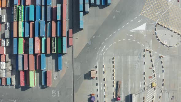 Top View of Many Cargo Containers in Port