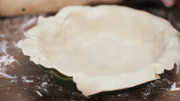 Time lapse. Step by step. Making pie crust from scratch to bake pumpkin pie.