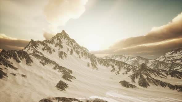 Rays of Sunset on the Tops of the Mountains alt