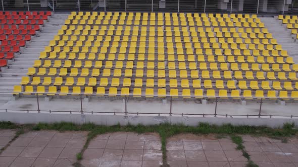 Yellow Seats Of A Small Sports Stadium