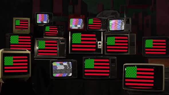 African American Flag and Retro TVs.