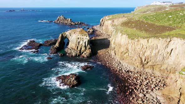 Lands End Cornwall England Aerial Drone Sc04