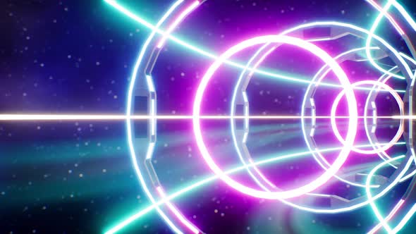 Abstract Glowing Space Tunnel Loop 4K 02