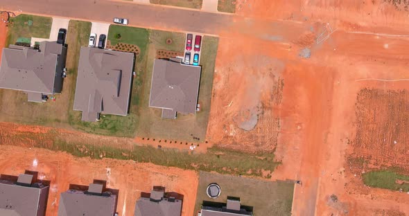 View From an Aerial Point of View of an Unfinished Subdivision Housing Construction Site