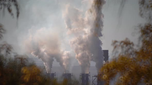 Air pollution from chimneys of an industrial plant