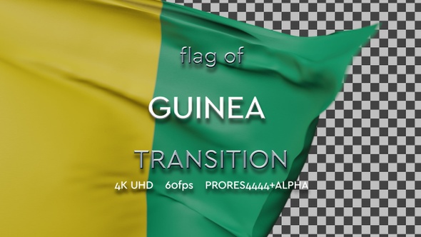 Flag of Guinea transition | UHD | 60fps