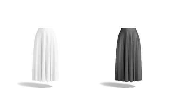 Blank black and white women maxi skirt , looped rotation