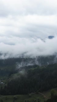 Vertical Video of Fog in the Mountains