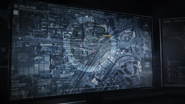 Tracking network has pinpointed a position of the target on a city roadway alt