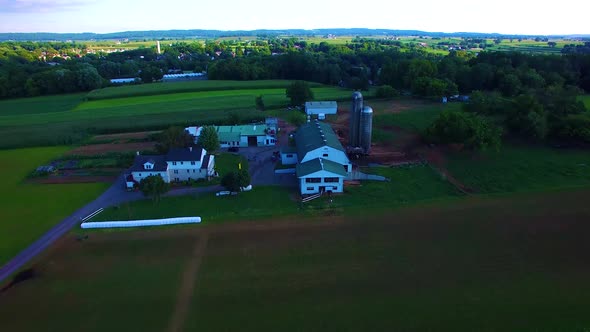 Amish Countryside and Amish Farms by Drone