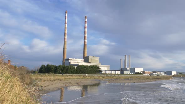 Poolbeg power station at Ringsend Dublin Ireland Europe