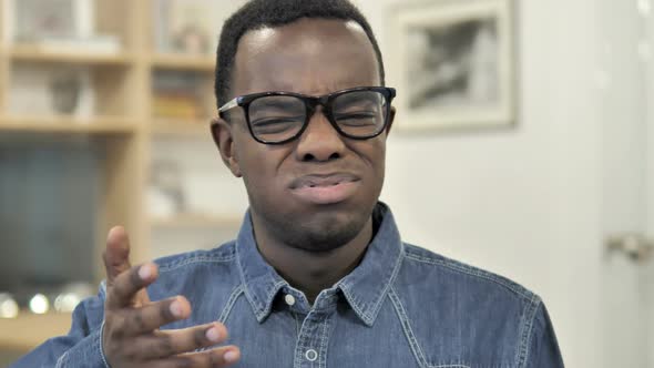 Failure, Afro-American Man Reacting to Loss