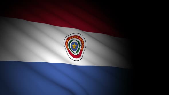 Paraguay Flag Blowing in Wind