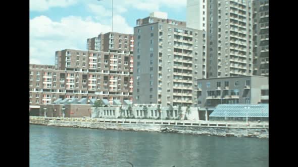 New York Long Island Skyline in 1970s