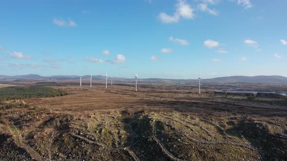 Aerial View of Bonny Glen and the Loughderryduff Windfarm Between Ardara and Portnoo in County