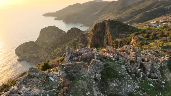 Mountain landscape aerial view 4 K Turkey Alanya