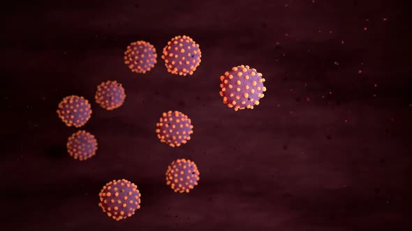 3D Coronavirus Cells Moves in Human Body Vessel