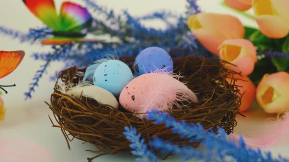 Beautiful Easter Background with Eggs