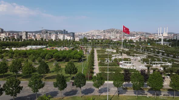 Aerial View Echo Park with Istanbul in Background