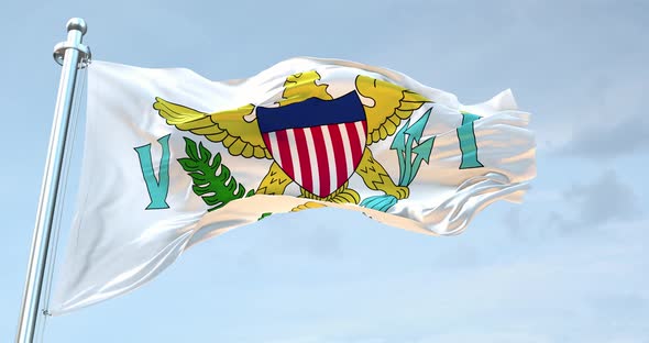 Virgin Islands Us  Flag Waving Loop  4 K