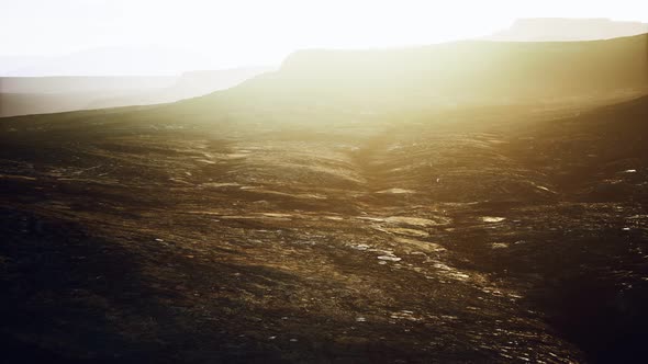 Desert Landscape on the Volcanic Island of Canary Islands